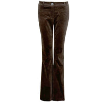 Broek lange dames Longlady Bobanne Bruin voor