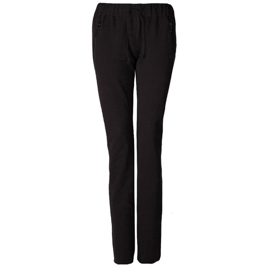 Sportbroek voor lange vrouwen- Longlady Sportbroek Shardyn in joggingstof in de kleur zwart - voorzijde - Tall lengte