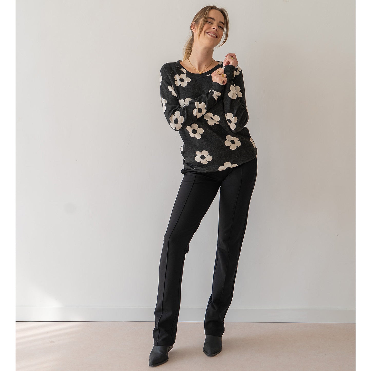 Tall XOX Broek Wijd Monaco Zwart - lange vrouwen