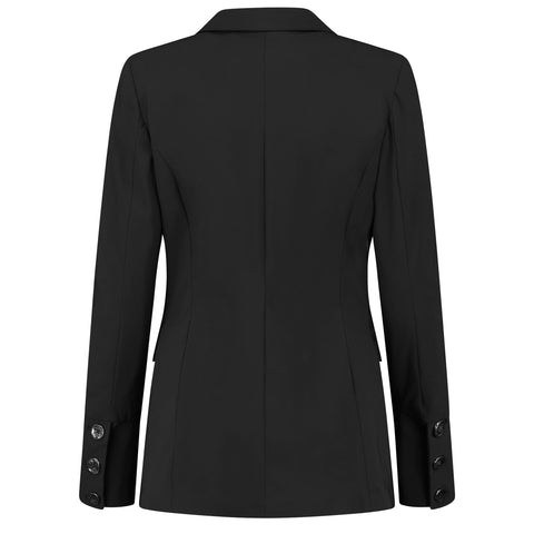 Longlady Z Blazer Travel Strong Zwart, tall kleding voor lange dames, achteraanzicht