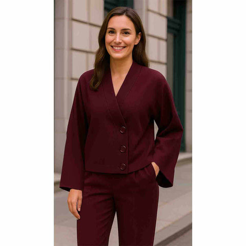 Longlady Blazer Carry Bordeaux, tall kleding voor lange vrouwen