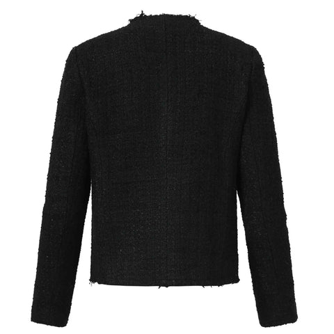 Smashed Lemon Blazer Zwart, tall kleding voor lange dames, achteraanzicht
