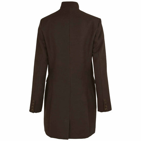 Longlady Jas Christianne Bruin, tall kleding voor lange dames, achteraanzicht