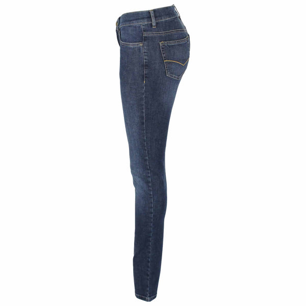 Bloomers Jeans Alina Mid Blue, lange dames jeans, zijaanzicht