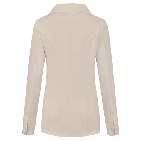 Only-M Blouse Sporty Lichtbeige, tall kleding voor lange dames, achteraanzicht