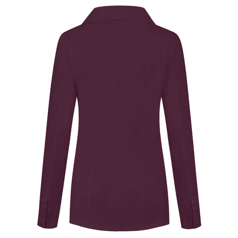 Only-M Blouse Sporty Wijnrood, tall kleding voor lange dames, achteraanzicht