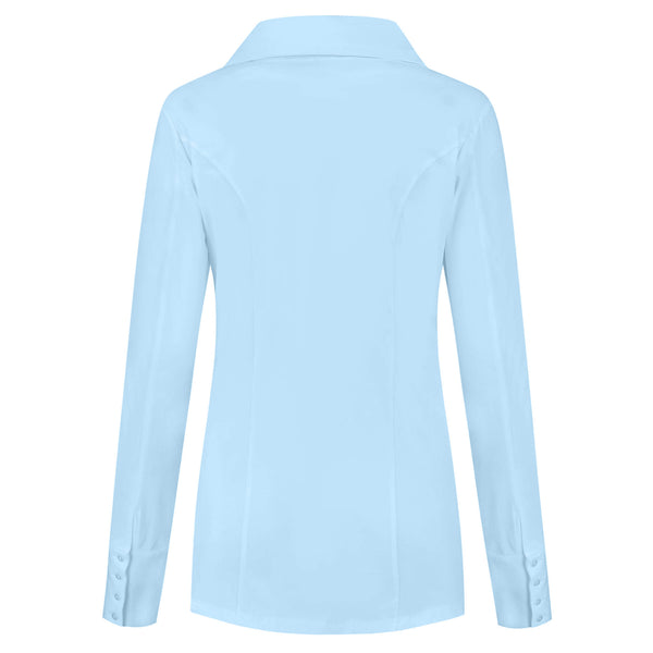 Only-M Blouse Sporty Lichtblauw, tall kleding voor lange vrouwen