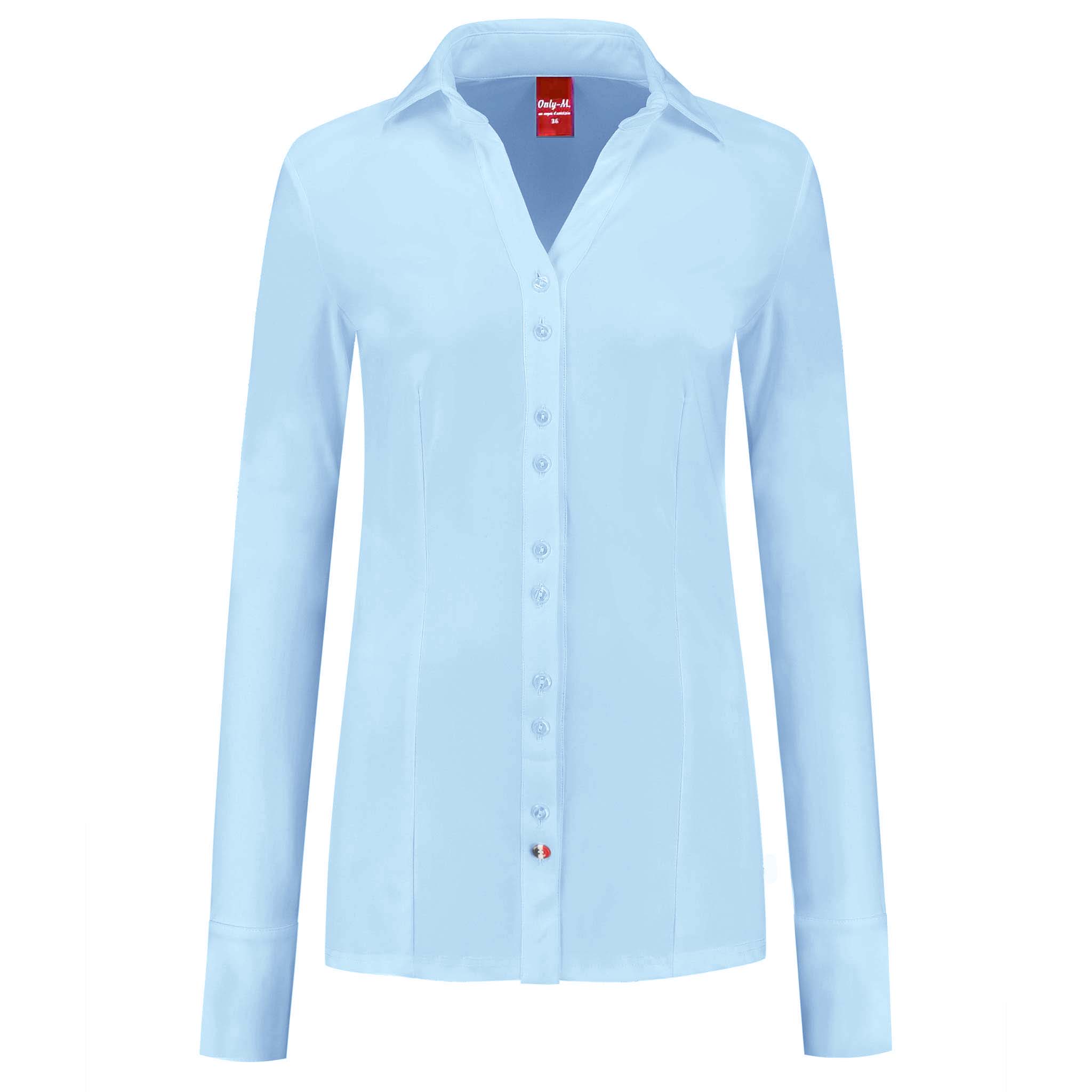 Only-M Blouse Sporty Lichtblauw | Tall