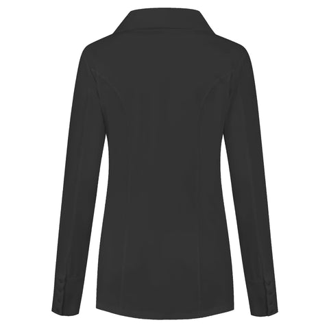 Only-M Blouse Sporty Zwart, tall kleding voor lange dames, achteraanzicht