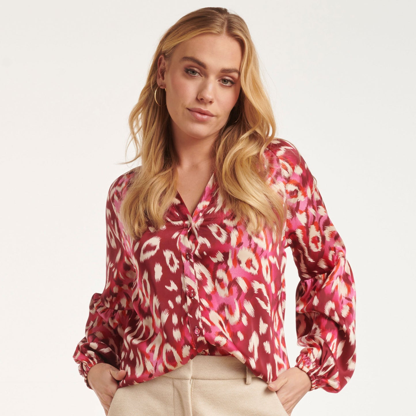 Smashed Lemon Blouse Fuchsia