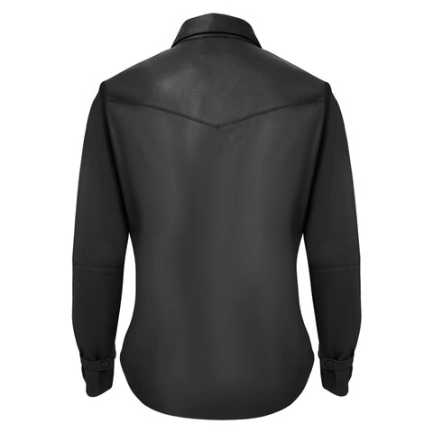 Aime Blouse Hannah Vegan Leather, tall kleding voor lange dames, achteraanzicht