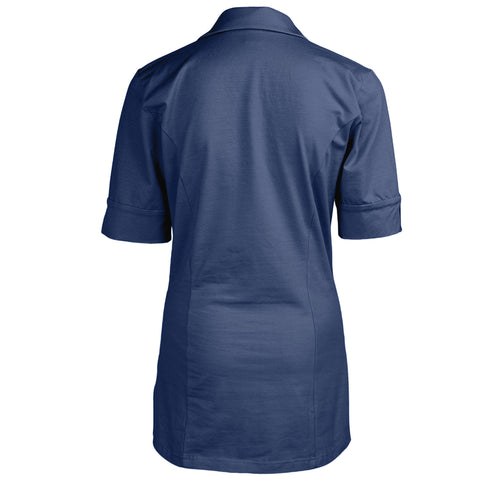 Longlady Blouse Daan Donkerblauw, tall kleding voor lange dames, achteraanzicht