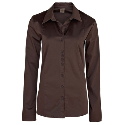 Longlady Blouse Dienne Donkerbruin | Tall
