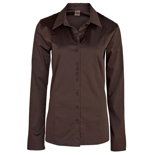 Longlady Blouse Dienne Donkerbruin | Tall