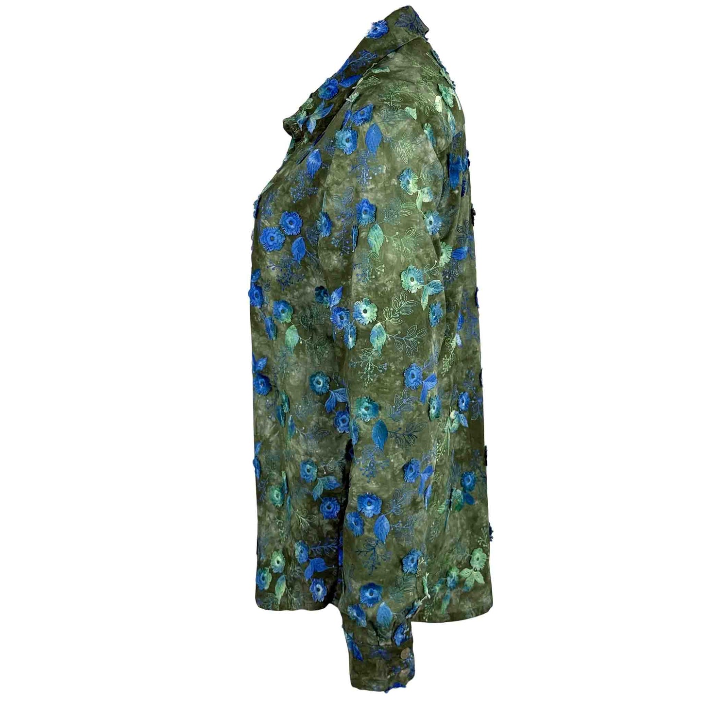 Longlady Blouse Dina Embroidery Groen | Tall