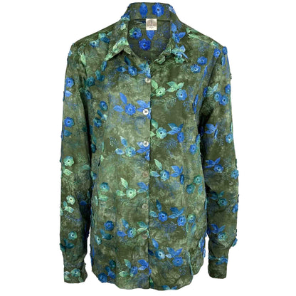 Longlady Blouse Dina Embroidery Groen | Tall