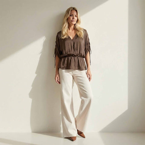 Longlady Blouse Odinne Donkerbruin | Tall