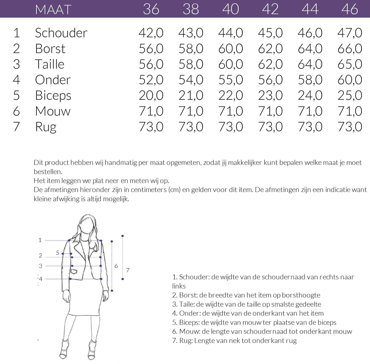 Maattabel Maicazz Blouse Sense | Tall