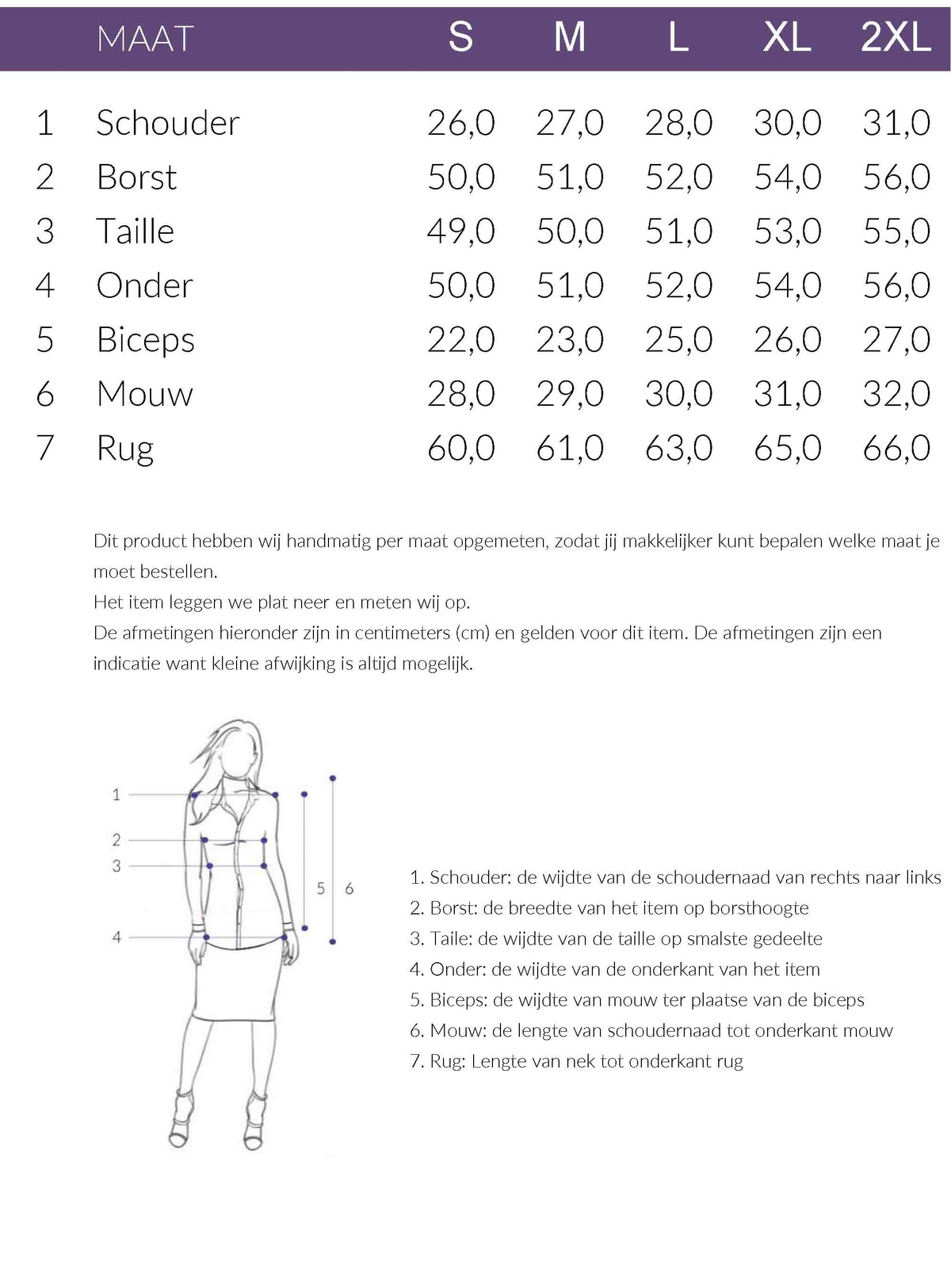 Maattabel NED Blouse Lexie Lace | Tall