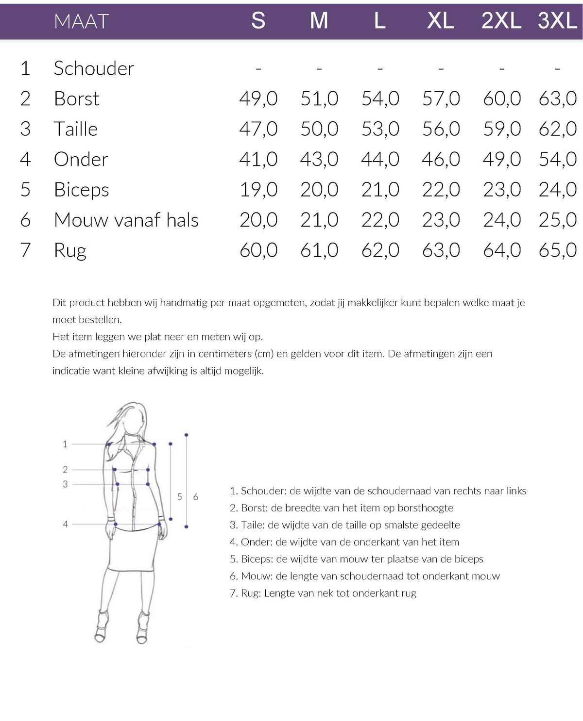 Maattabel NED Shirt Nox Circle | Tall