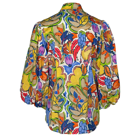 Only-M Blouse Pofmouw Fiori, tall kleding voor lange dames, achteraanzicht