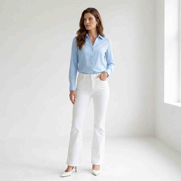 Only-M Blouse Sporty Light Lichtblauw | Tall