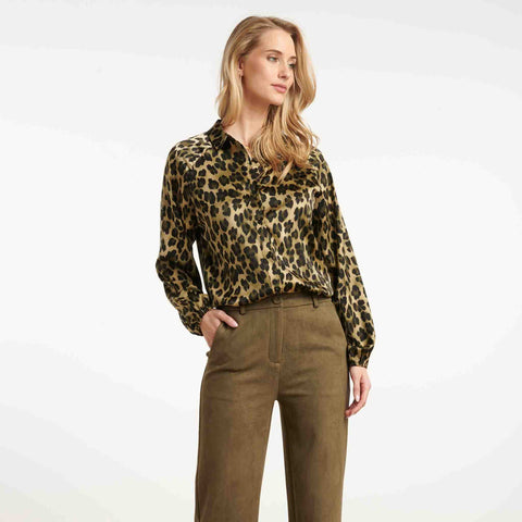 Smashed Lemon Blouse Print Groen, tall kleding voor lange vrouwen, gedragen door model