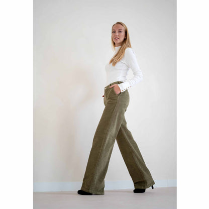 Bluefire Jeans Marlene Rib Khaki