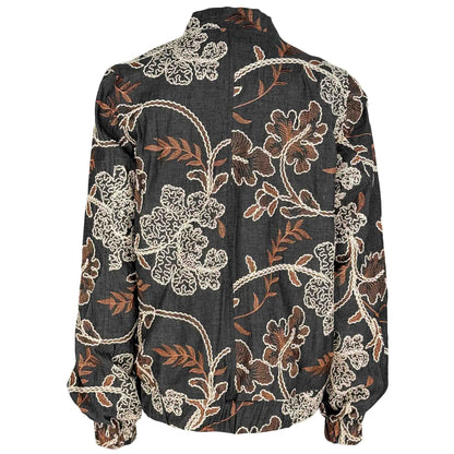 Longlady Bomber Mindie Embroidery Bruin | Tall