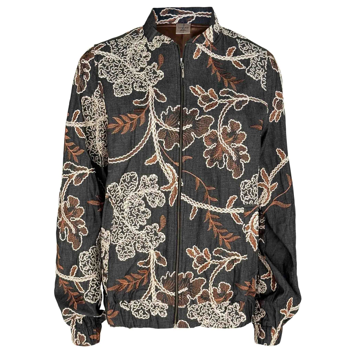 Longlady Bomber Mindie Embroidery Bruin | Tall