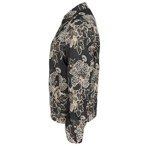 Longlady Bomber Mindie Embroidery Offwhite, kleding voor lange vrouwen, zijaanzicht
