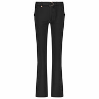 Zip73 Broek Flare Button Zwart lange vrouwen tall