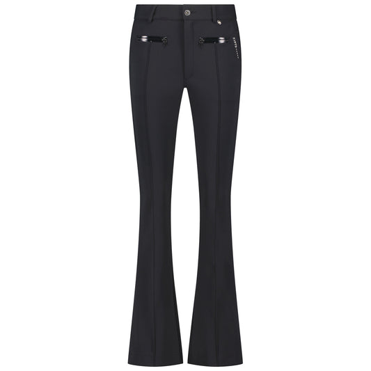 kleding lange vrouwen zip73 broek flare heavy zwart