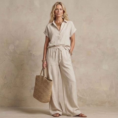Sequoia Blouse Linnen Lichtbeige | Tall