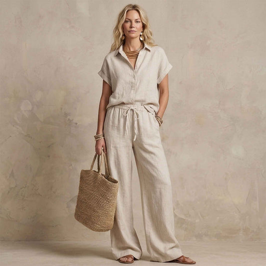 Sequoia Blouse Linnen Lichtbeige | Tall