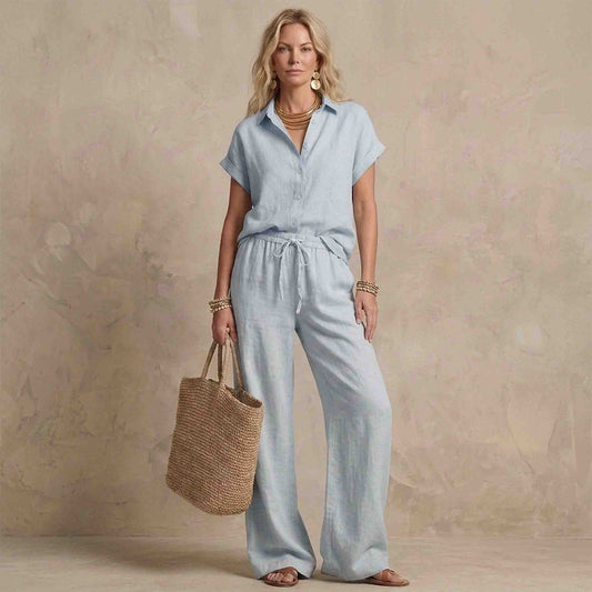 Sequoia Blouse Linnen Lichtblauw | Tall