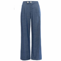 ICNK Broek Mosaic Pique Donkerblauw | Tall