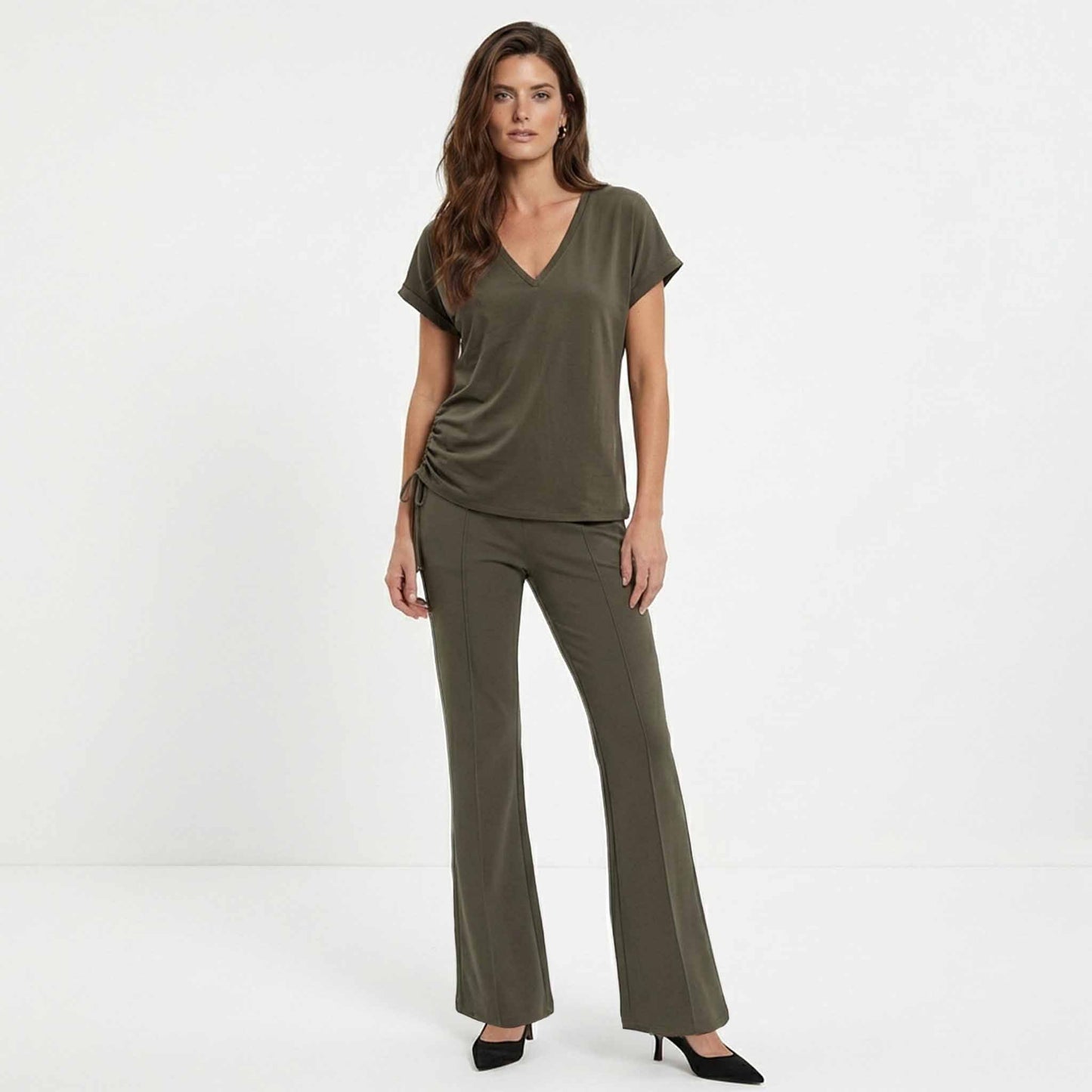 Longlady Shirt Toby Khaki | Tall