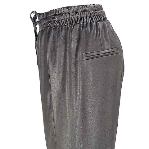 LongLady Broek Boukje Grijsbruin, kleding voor lange vrouwen, zijaanzicht