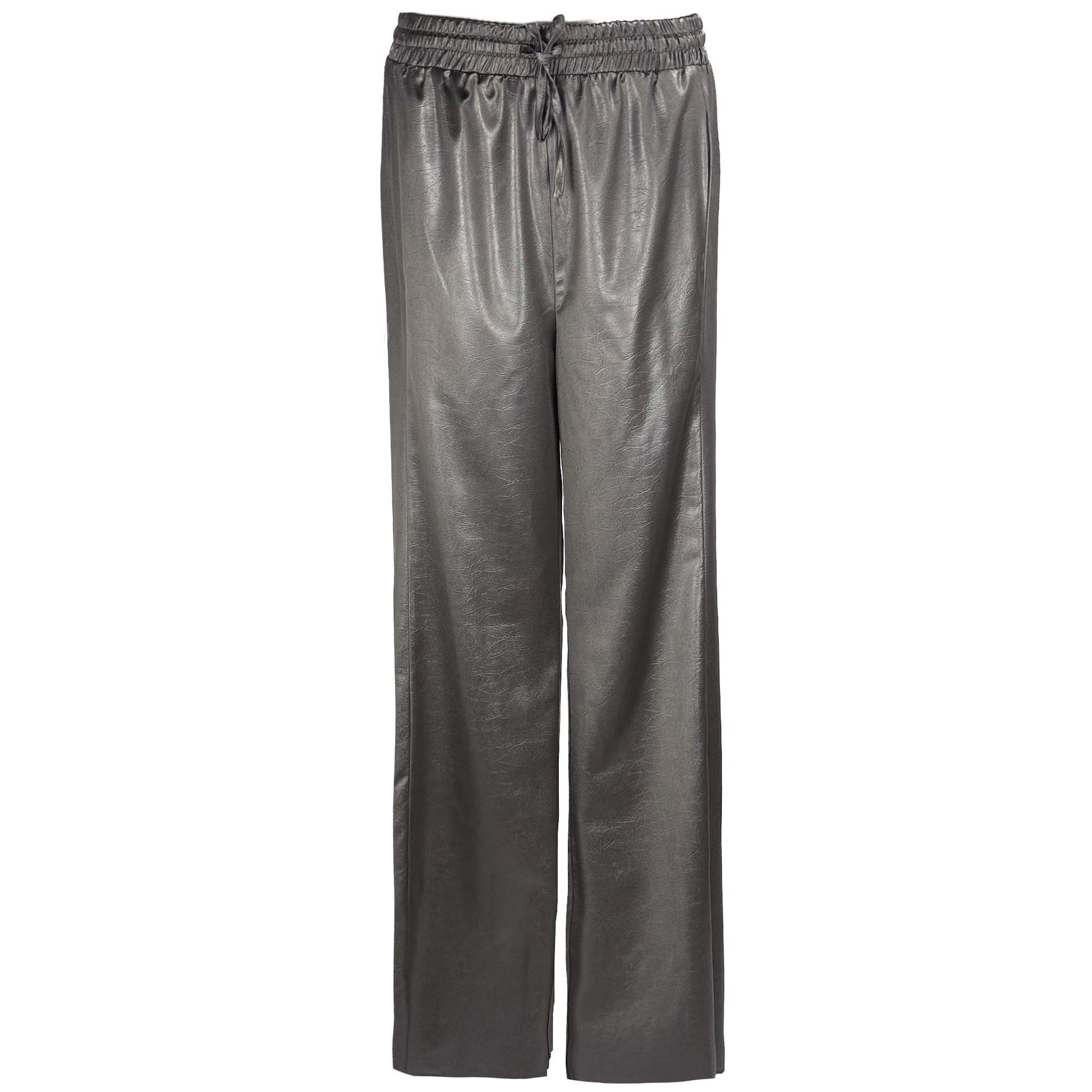 Tall Broek Longlady Boukje Leather Grijsbruin voorzijde