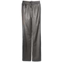 Tall Broek Longlady Boukje Leather Grijsbruin voorzijde