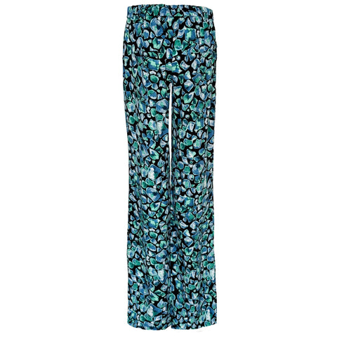 LongLady Broek Nory Groen Blauw, tall kleding voor lange dames, achteraanzicht
