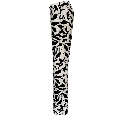 LongLady Broek Nory Leaves, kleding voor lange vrouwen, zijaanzicht