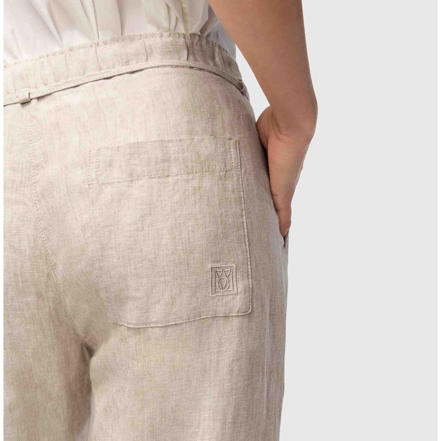 Mac Broek Chiara Linnen Almond Beige | Tall