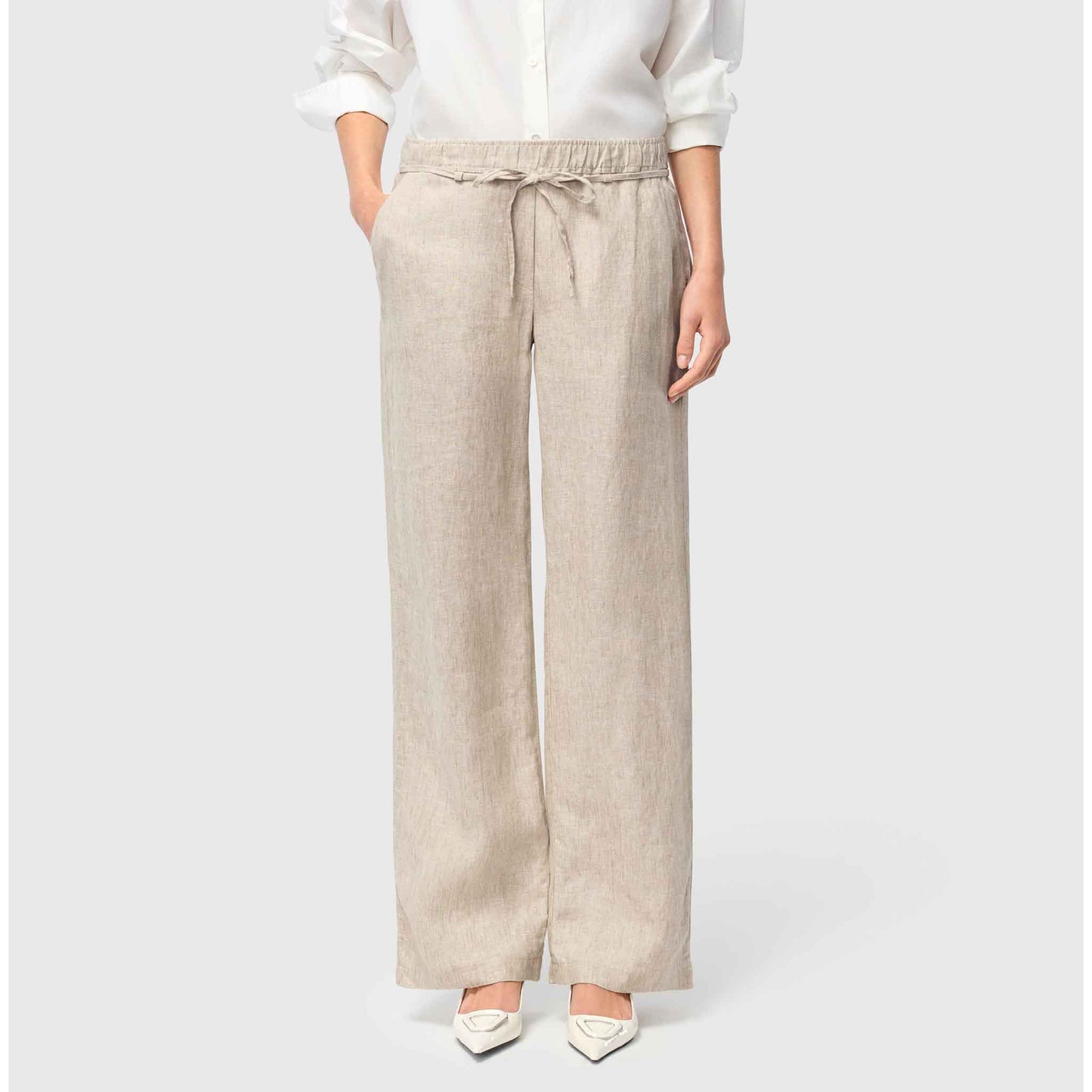 Mac Broek Chiara Linnen Almond Beige | Tall
