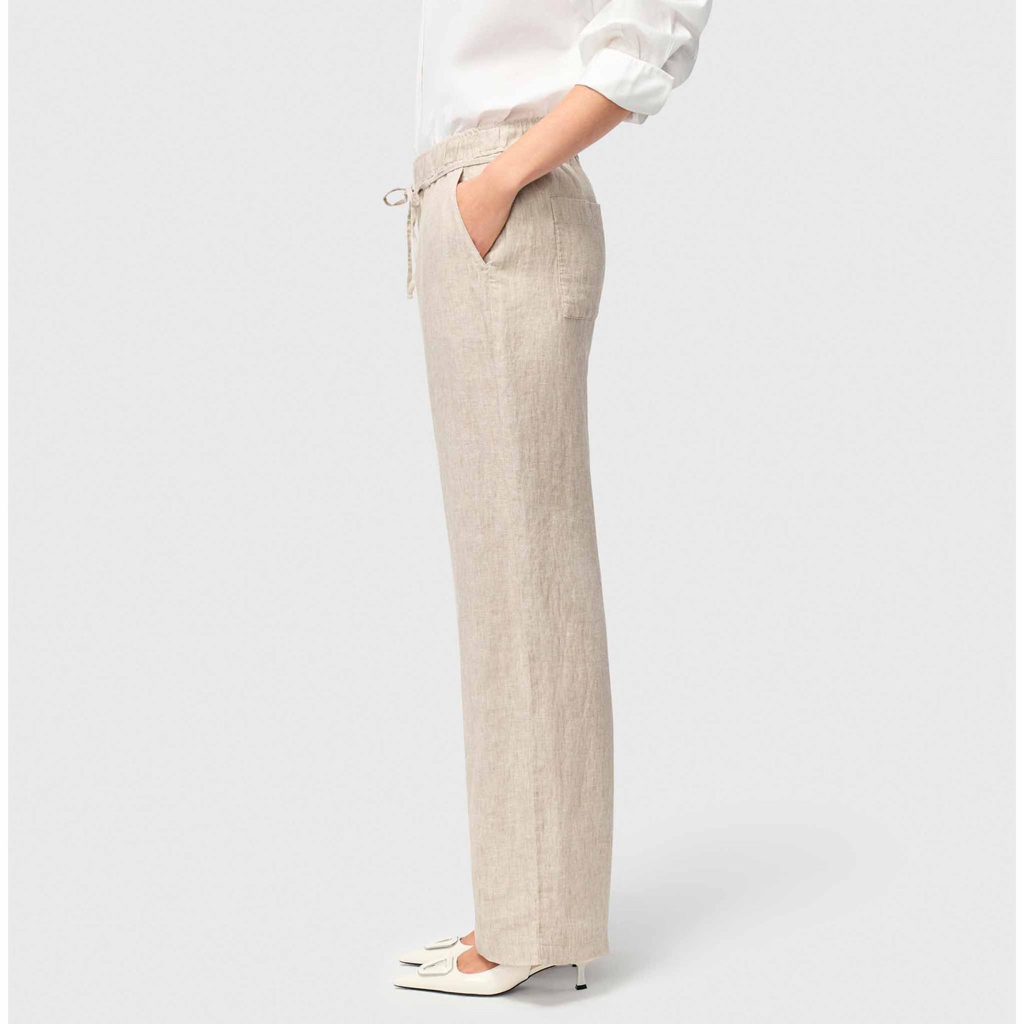 Mac Broek Chiara Linnen Almond Beige | Tall