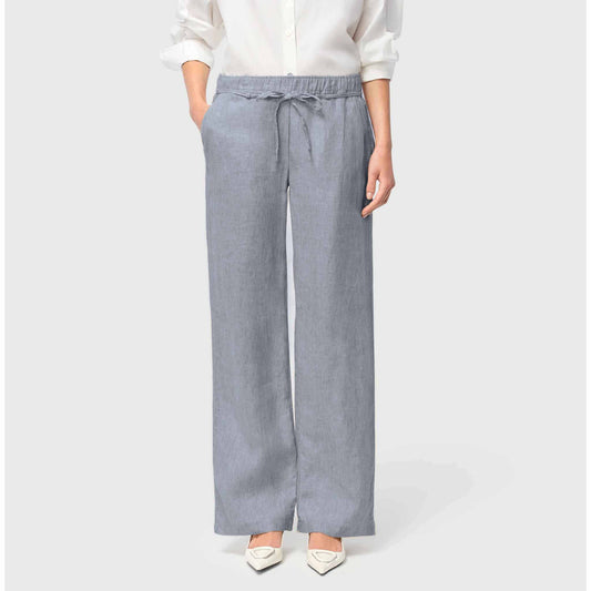 Mac Broek Chiara Linnen Light Blue Grey | Tall