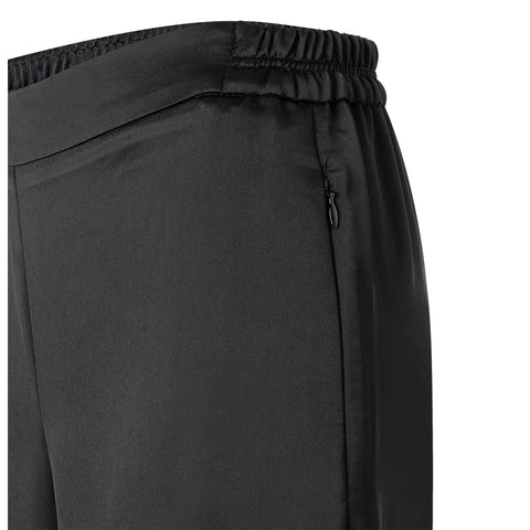 Mac Broek Coralie Satin Zwart, kleding voor lange vrouwen, zijaanzicht