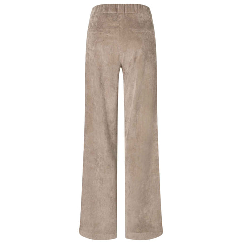 Mac Broek Chiara Oxide Brown Rib, tall kleding voor lange dames, achteraanzicht