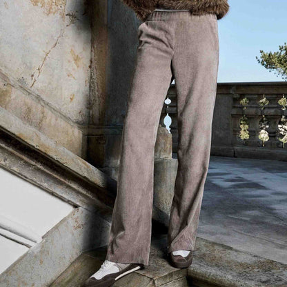 Mac Broek Chiara Oxide Brown Rib | Tall